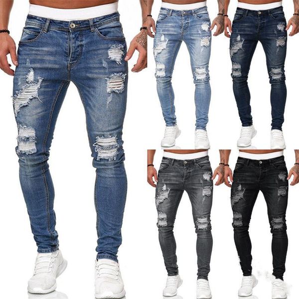 mens designer jeans autumn and winter casual hole skinny slim zipper pencil pants fashion men pants, Blue
mens designer jeans autumn and winter casual hole skinny slim zipper pencil pants fashion men pants, Blue