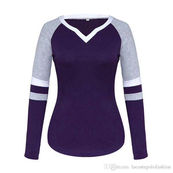 v neck striped womens tshirts long sleeve patchwork color ladies tees casual solid color female, White
v neck striped womens tshirts long sleeve patchwork color ladies tees casual solid color female, White