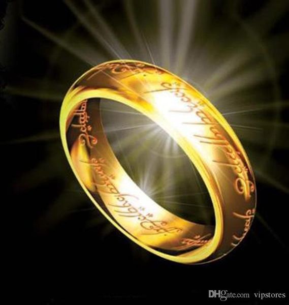 

властелин колец 18k золото серебро черный покрыло кольцо пряча кольцо ювелирных мужчин женщин палец кольцо, Silver