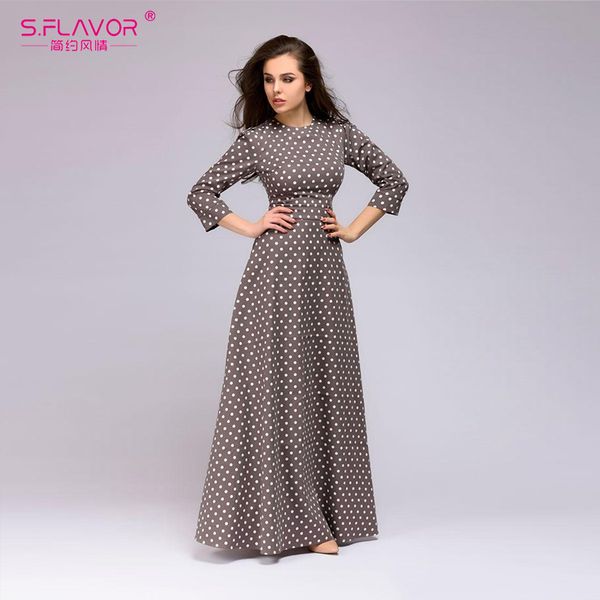 s.flavor 2020 spring casual dress retro wave point long dress women vintage style o-neck 3/4 sleeve elegant vestidos, Black;gray
s.flavor 2020 spring casual dress retro wave point long dress women vintage style o-neck 3/4 sleeve elegant vestidos, Black;gray