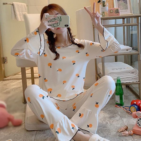 women sweet milk silk sleepwear set autumn female cartoon print long sleeved pajama set cotton long pants sleepwear, Black;red
women sweet milk silk sleepwear set autumn female cartoon print long sleeved pajama set cotton long pants sleepwear, Black;red