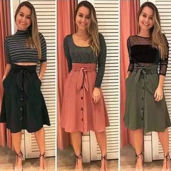 summer autumn skirts womens 2019 midi korean elegant button high waist skirt female pleated school skirt, Black
summer autumn skirts womens 2019 midi korean elegant button high waist skirt female pleated school skirt, Black