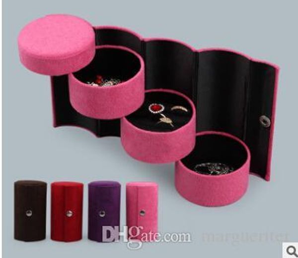 jewelry storage box 3 layers cylinder velvet earring organizer folding rings necklace storage case bracelet display holder
jewelry storage box 3 layers cylinder velvet earring organizer folding rings necklace storage case bracelet display holder