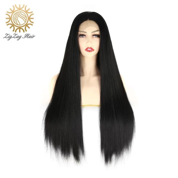 zigzag kinky straight synthetic lace front wigs for black women middle part long natural black heat resistant fiber daily wear
zigzag kinky straight synthetic lace front wigs for black women middle part long natural black heat resistant fiber daily wear