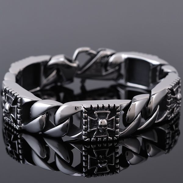 punk rocker hipper's skull skeleton bracelet men 316l stainless steel mens biker jewelry men's ghost chain bracelets & bangles, Black
punk rocker hipper's skull skeleton bracelet men 316l stainless steel mens biker jewelry men's ghost chain bracelets & bangles, Black