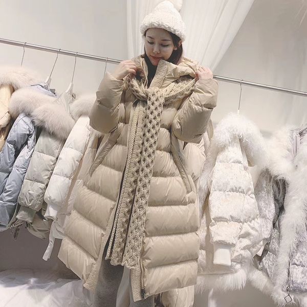 korea style winter collection fashion women winter loose-fitting down jackets white duck down women coats with scarf, Black
korea style winter collection fashion women winter loose-fitting down jackets white duck down women coats with scarf, Black