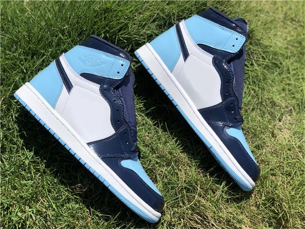 authentic 1 high og wmns unc patent basketball shoes women obsidian blue chill white patent leather trainer sneakers with original box
authentic 1 high og wmns unc patent basketball shoes women obsidian blue chill white patent leather trainer sneakers with original box