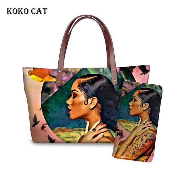 koko cat women handbags black art afro lady girls printed 2pcs/set hand bag females travel beach totes for teenagers book bags
koko cat women handbags black art afro lady girls printed 2pcs/set hand bag females travel beach totes for teenagers book bags