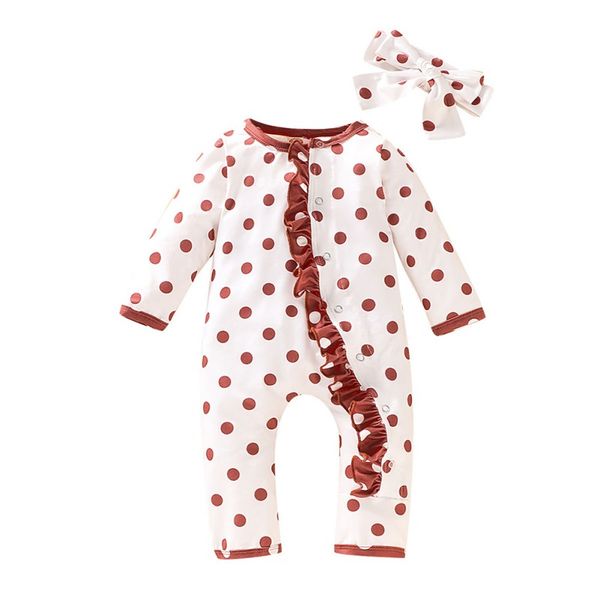 autumn casual newborn baby girl polka dot printing long sleeve rompers and headband set clothes newest, White
autumn casual newborn baby girl polka dot printing long sleeve rompers and headband set clothes newest, White