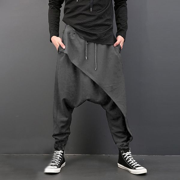plus size men casual drape drop crotch harem hip hop pants trouser baggy dancing pants gothic punk style harem pants men, Black
plus size men casual drape drop crotch harem hip hop pants trouser baggy dancing pants gothic punk style harem pants men, Black