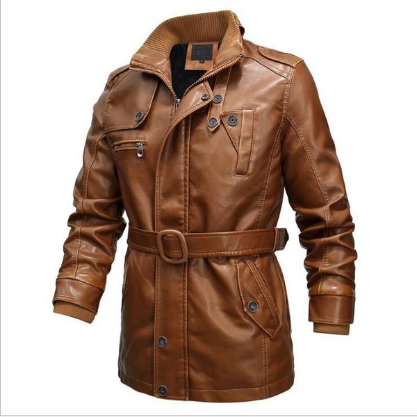 fashion mens standing collar long leather jacket slim pu coat windproof warm male washed motorcycle windbreaker, Black
fashion mens standing collar long leather jacket slim pu coat windproof warm male washed motorcycle windbreaker, Black