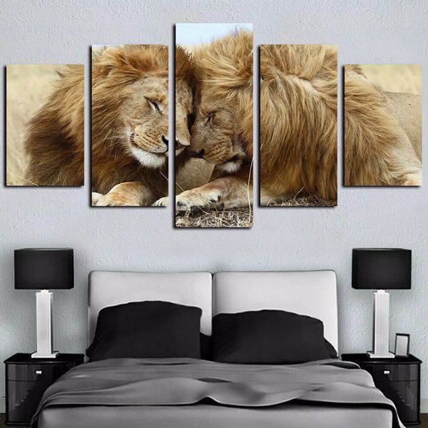 5pcs canvas wall art lions couple lovebirds oil painting animal pictures art print on canvas wall art creative home decor
5pcs canvas wall art lions couple lovebirds oil painting animal pictures art print on canvas wall art creative home decor