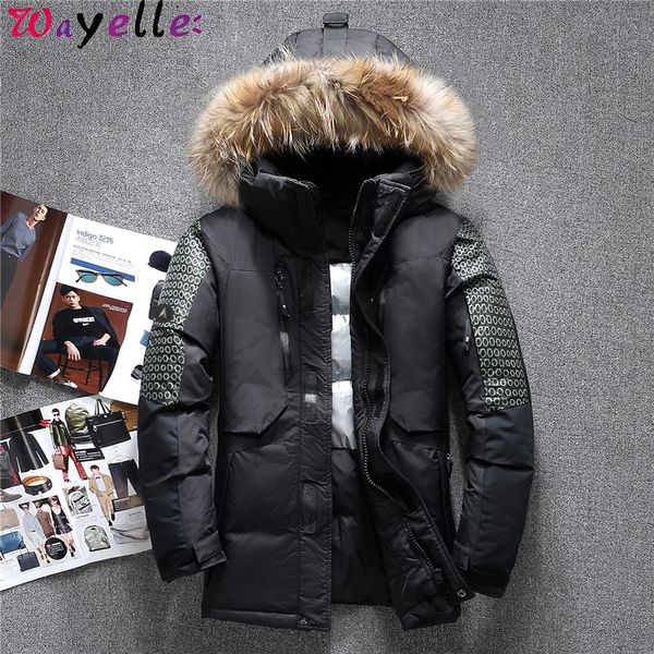 winter fur с капюшоном белая утка пуховики мужчины высокого качества сгущает теплый вниз пальто мужской водонепроницаемая ветровка outerwer, Black
winter fur с капюшоном белая утка пуховики мужчины высокого качества сгущает теплый вниз пальто мужской водонепроницаемая ветровка outerwer, Black