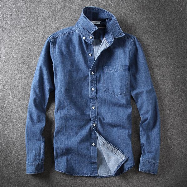 2017 autumn new casual long sleeve camisa jeans slim plus size denim shirt men, White;black
2017 autumn new casual long sleeve camisa jeans slim plus size denim shirt men, White;black