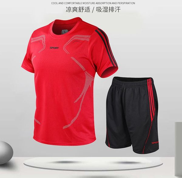 men fashion sets summer suit fitness suit quick-drying short-sleeved shorts tracksuit sportswear two-piece for training, White;black
men fashion sets summer suit fitness suit quick-drying short-sleeved shorts tracksuit sportswear two-piece for training, White;black