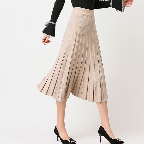 women's pleated skirt knit autumn winter simple style high waist solid skirts woman knitting falda female good quality ls214, Black
women's pleated skirt knit autumn winter simple style high waist solid skirts woman knitting falda female good quality ls214, Black