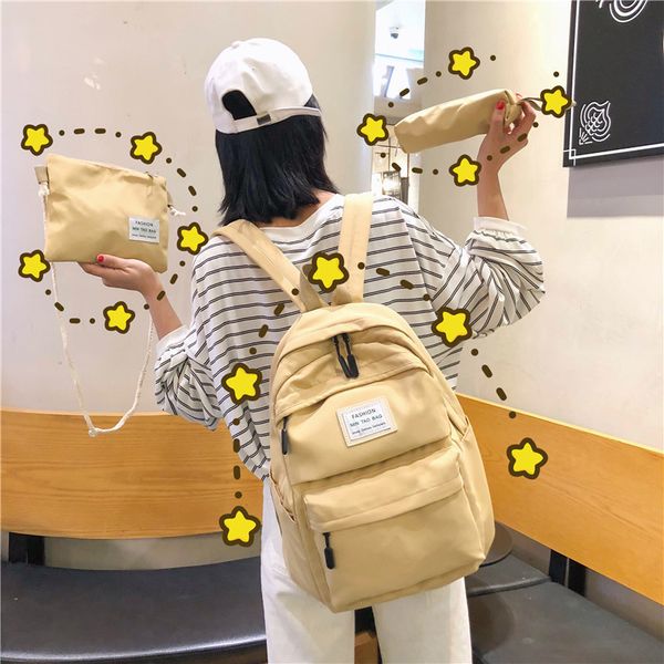 student schoolbag three-piece retro fashion backpack casual canvas college style large capacity travel small backpack lady bags
student schoolbag three-piece retro fashion backpack casual canvas college style large capacity travel small backpack lady bags