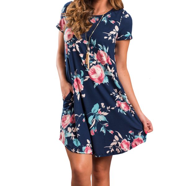 summer dress woman clothing floral print mini dress women summer short sleeve o neck beach casual a line slim robe gv744, Black;gray
summer dress woman clothing floral print mini dress women summer short sleeve o neck beach casual a line slim robe gv744, Black;gray