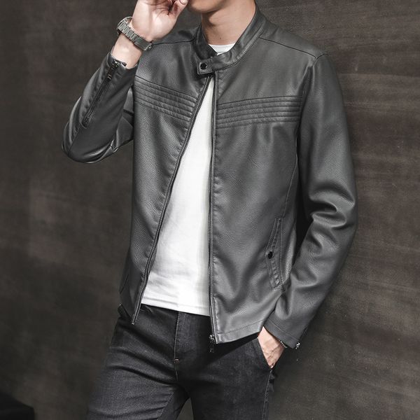 leather coat men's autumn new style men pu leather korean-style slim fit youth trend locomotive jacket coat men's wear, Black
leather coat men's autumn new style men pu leather korean-style slim fit youth trend locomotive jacket coat men's wear, Black