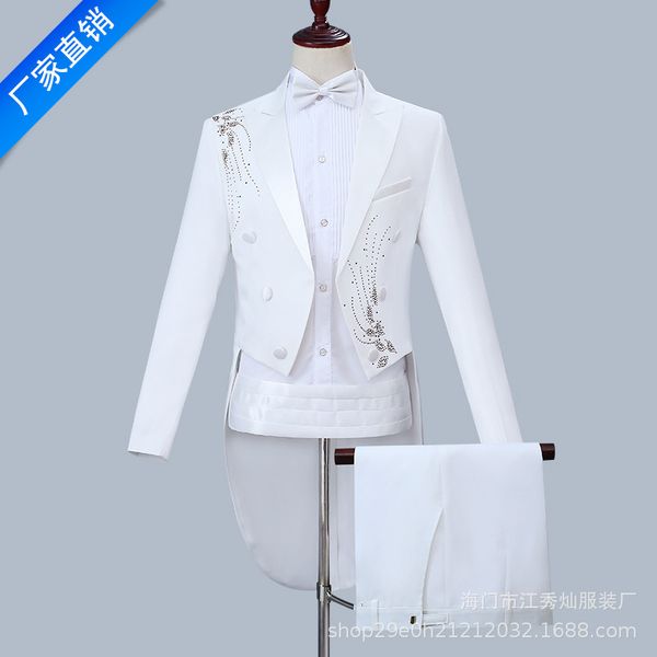 2019 men leisure tuxedo suits large chorus suits hosted magic command stage dress, White;black
2019 men leisure tuxedo suits large chorus suits hosted magic command stage dress, White;black