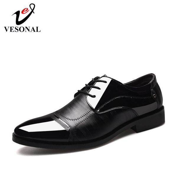 vesonal 2019 spring autumn big size patent leather leather shoes men classic mens dress shoes male formal office business 8810, Black
vesonal 2019 spring autumn big size patent leather leather shoes men classic mens dress shoes male formal office business 8810, Black