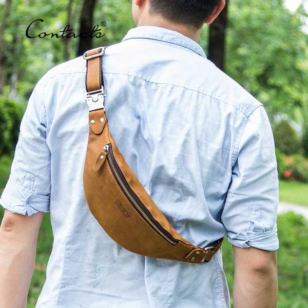 contact's 100% crazy horse leather men waist bag casual fanny pack belt phone pouch bags small chest packs for man shoulder bag
contact's 100% crazy horse leather men waist bag casual fanny pack belt phone pouch bags small chest packs for man shoulder bag