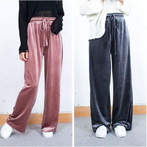 women glossy velvet trousers high waisted wide leg flared pants loose retro soft, Blue
women glossy velvet trousers high waisted wide leg flared pants loose retro soft, Blue