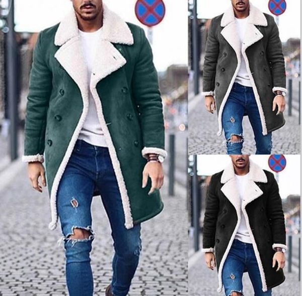 double breasted mens designer jacket solid color winter thick mens coat lapel neck casual male clothing, Black;brown
double breasted mens designer jacket solid color winter thick mens coat lapel neck casual male clothing, Black;brown