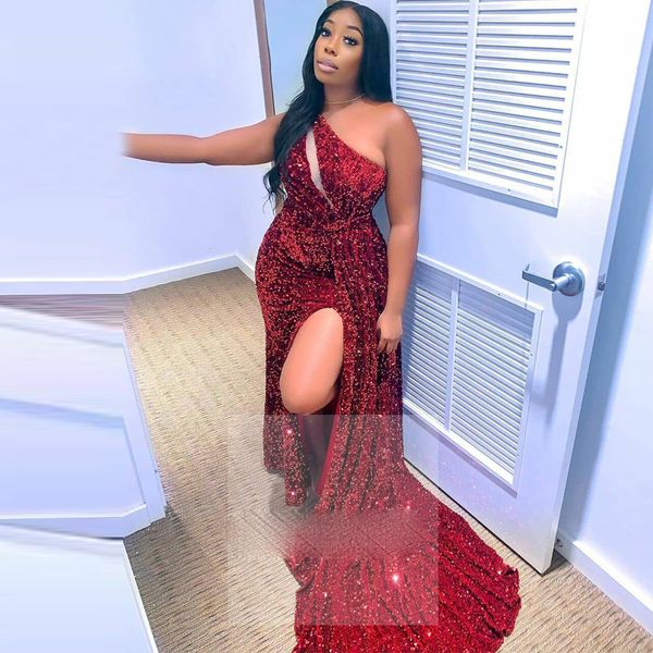 long burgundy one shoulder prom dresses 2020 party evening gowns for african black girls robe de princesse femme, Black;red
long burgundy one shoulder prom dresses 2020 party evening gowns for african black girls robe de princesse femme, Black;red