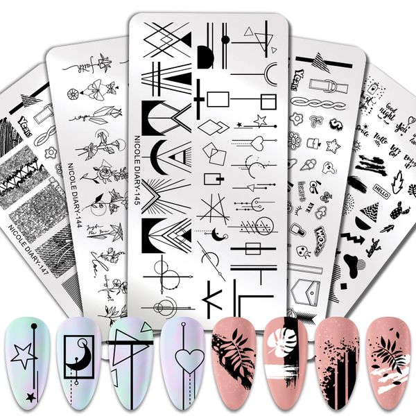 nicole diary geometric design stamping plate flower stainless steel nail art image stamp stencils marble snake print template, White
nicole diary geometric design stamping plate flower stainless steel nail art image stamp stencils marble snake print template, White