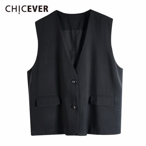 chicever women's vest v neck sleeveless pockets loose casual oversized vests for female korean fashion clothing new 2020 tid, Black;white
chicever women's vest v neck sleeveless pockets loose casual oversized vests for female korean fashion clothing new 2020 tid, Black;white