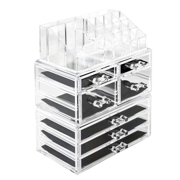 us stock acrylic jewelry box 7 drawers transparent jewellery organizer bracelet earring necklace lipstick display case gift for women, girls, Golden;white
us stock acrylic jewelry box 7 drawers transparent jewellery organizer bracelet earring necklace lipstick display case gift for women, girls, Golden;white