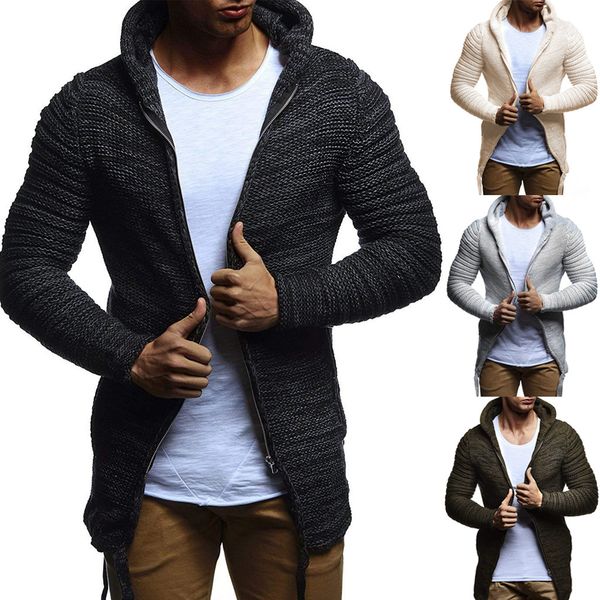 men's zip knit cardigan coat autumn leisure solid color hooded new long sleeve overcoat casual solid cardigan outwear hoodies, White;black
men's zip knit cardigan coat autumn leisure solid color hooded new long sleeve overcoat casual solid cardigan outwear hoodies, White;black