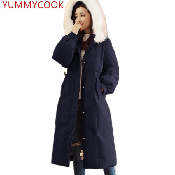 2018 winter women's slim slimming over knee long section cotton-padded jacket thicken fur collar solid color cotton jacket a491, Black
2018 winter women's slim slimming over knee long section cotton-padded jacket thicken fur collar solid color cotton jacket a491, Black