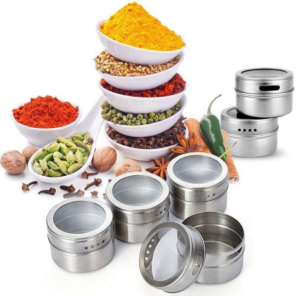 12pcs/9pcs seasoning boxes magnetic dustproof visible stainless steel spice can seasoning pot outdoor barbecue cruet
12pcs/9pcs seasoning boxes magnetic dustproof visible stainless steel spice can seasoning pot outdoor barbecue cruet