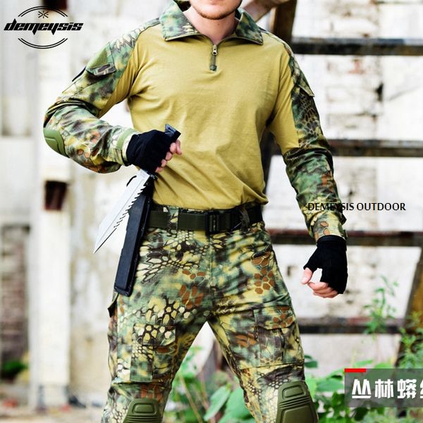 tactical uniform combat shirt pants with elbow knee pads hunting clothes multicam camouflage war game clothing, Camo
tactical uniform combat shirt pants with elbow knee pads hunting clothes multicam camouflage war game clothing, Camo