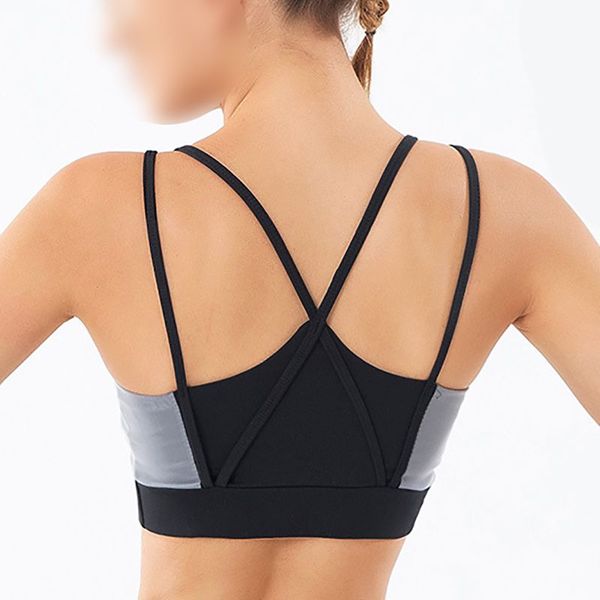 women's sports bra gathered shockproof sports underwear running fitness beauty back yoga vest, White;black
women's sports bra gathered shockproof sports underwear running fitness beauty back yoga vest, White;black