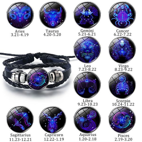 12 constellation zodiac sign black braided leather bracelet cancer leo virgo libra woven glass dome jewelry men bracelet, Golden;silver
12 constellation zodiac sign black braided leather bracelet cancer leo virgo libra woven glass dome jewelry men bracelet, Golden;silver