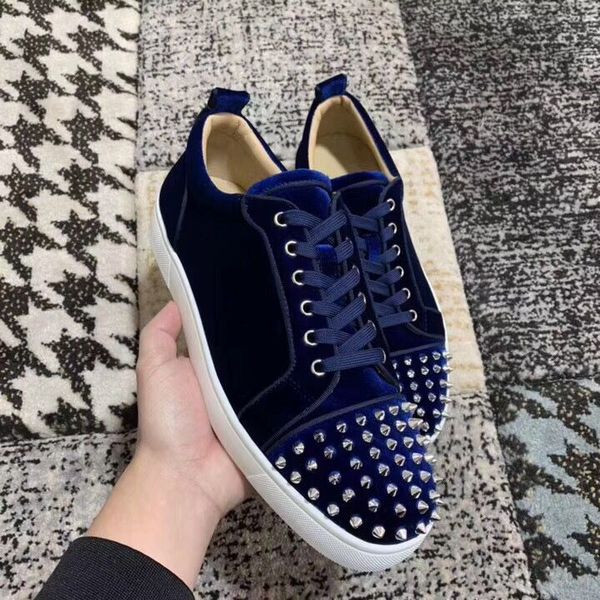 blue velvet sneakers women,men low junior red bottom sneakers shoes party dress designer casual leisure flats with box, Black
blue velvet sneakers women,men low junior red bottom sneakers shoes party dress designer casual leisure flats with box, Black