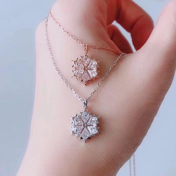 2020 classic snowflake necklace female beautiful hexagonal diamond korean version of the female clavicle chain to give his girlfriend a gift, Silver
2020 classic snowflake necklace female beautiful hexagonal diamond korean version of the female clavicle chain to give his girlfriend a gift, Silver