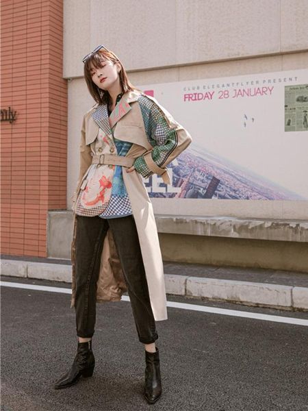 spring autumn trench coat women clothes patchwork luxury trenchcoat female irregular plaid print long coat lady england overcoat, Tan;black
spring autumn trench coat women clothes patchwork luxury trenchcoat female irregular plaid print long coat lady england overcoat, Tan;black