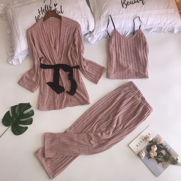 sweet girl solid long sleeve sleepwear elegant v-neck 3pcs home wear negligee lounge loose warm pajama pyjamas suit nightwear, Blue;gray 
sweet girl solid long sleeve sleepwear elegant v-neck 3pcs home wear negligee lounge loose warm pajama pyjamas suit nightwear, Blue;gray