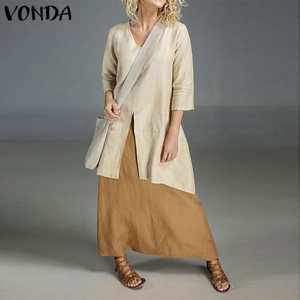 women linen blouse cotton vintage 3/4 sleeve shirts tunic vonda 2020 summer female casual loose blouse plus size blusas 5xl, White
women linen blouse cotton vintage 3/4 sleeve shirts tunic vonda 2020 summer female casual loose blouse plus size blusas 5xl, White