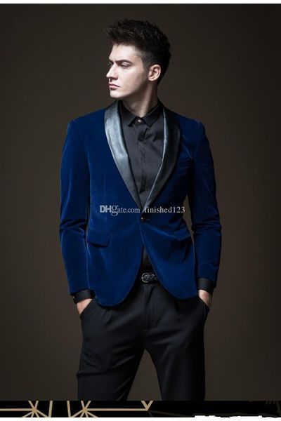 handsome back vent one button blue velvet wedding groom tuxedos shawl lapel groomsmen men suits prom blazer (jacket+pants+tie) no:1878, Black;gray
handsome back vent one button blue velvet wedding groom tuxedos shawl lapel groomsmen men suits prom blazer (jacket+pants+tie) no:1878, Black;gray