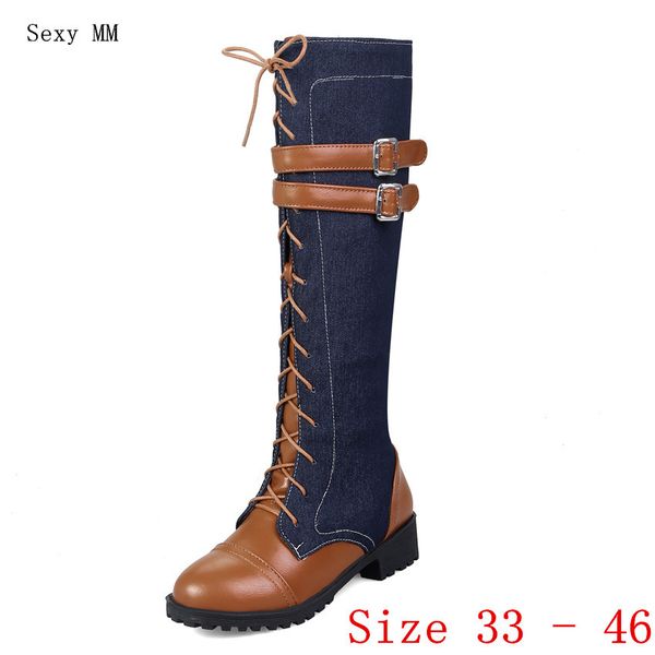 spring autumn women thigh high boots flat denim woman knee high boots ladies botas plus size 33 - 40 41 42 43 44 45 46, Black
spring autumn women thigh high boots flat denim woman knee high boots ladies botas plus size 33 - 40 41 42 43 44 45 46, Black