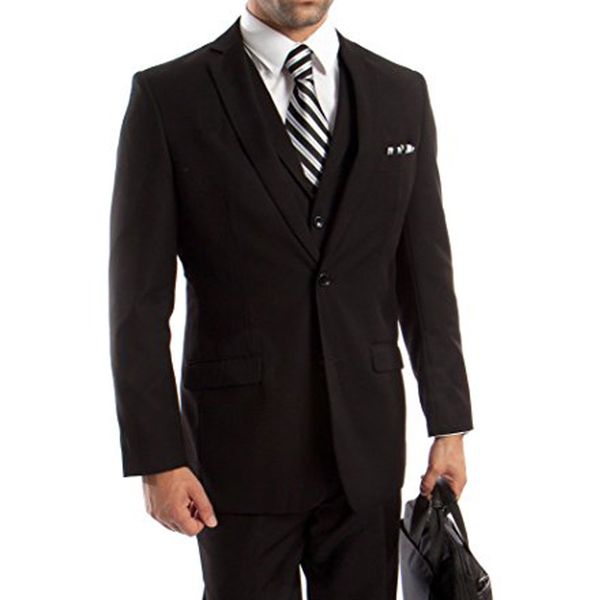 black groomsmen tuxedos wedding wear notched lapel three piece business party men suits plus size ( jacket+pants+vest), Black;gray
black groomsmen tuxedos wedding wear notched lapel three piece business party men suits plus size ( jacket+pants+vest), Black;gray