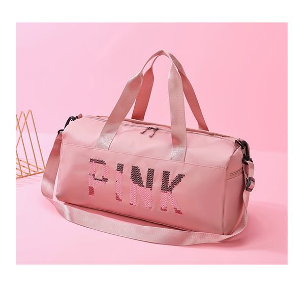 design sequins pink letters gym fitness sports bag shoulder crossbody bag women tote handbag travel duffel bolsa
design sequins pink letters gym fitness sports bag shoulder crossbody bag women tote handbag travel duffel bolsa
