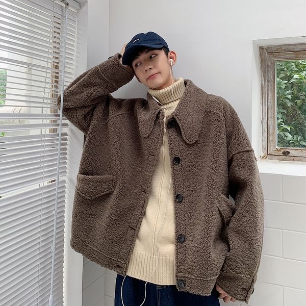 men's coat the new thickened solid-color wool coat for autumn and winter 2019 features a loose casual lapel for young men's wear, Black
men's coat the new thickened solid-color wool coat for autumn and winter 2019 features a loose casual lapel for young men's wear, Black