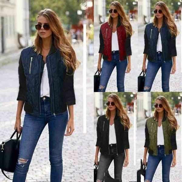 women's long sleeve thick jacket coat outwear zipper female winter spring cotton padded warm jackets, Black;brown
women's long sleeve thick jacket coat outwear zipper female winter spring cotton padded warm jackets, Black;brown