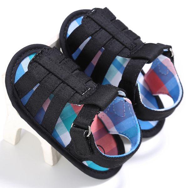 baby sandals boy shoes summer boy sandals toddler shoes sole infant boys newborn boys 0-18 months, Black;red